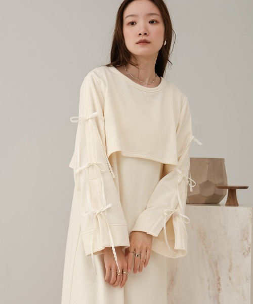 「Bab」 長袖ワンピース M ベージュ レディース_画像2