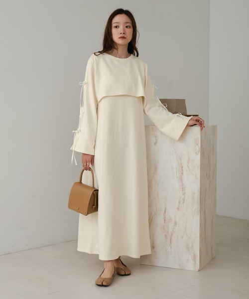 「Bab」 長袖ワンピース M ベージュ レディース_画像3
