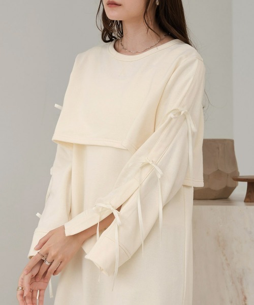 「Bab」 長袖ワンピース M ベージュ レディース_画像4