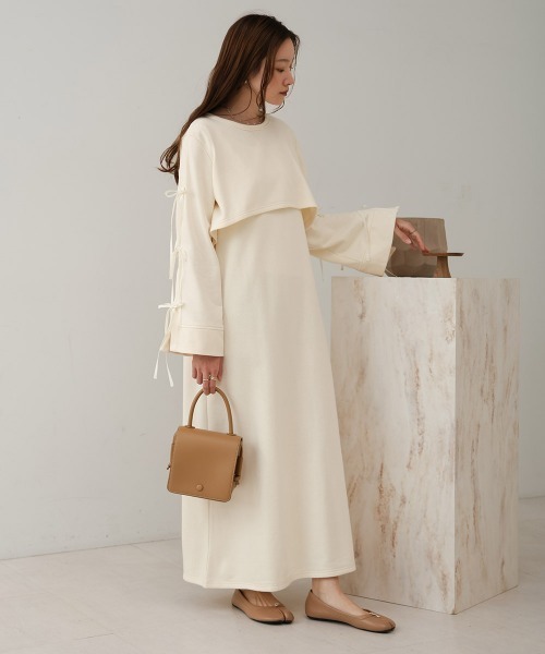 「Bab」 長袖ワンピース M ベージュ レディース_画像5