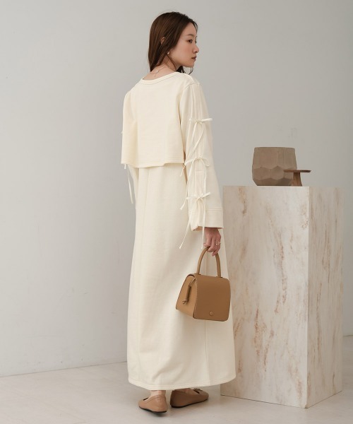 「Bab」 長袖ワンピース M ベージュ レディース_画像7