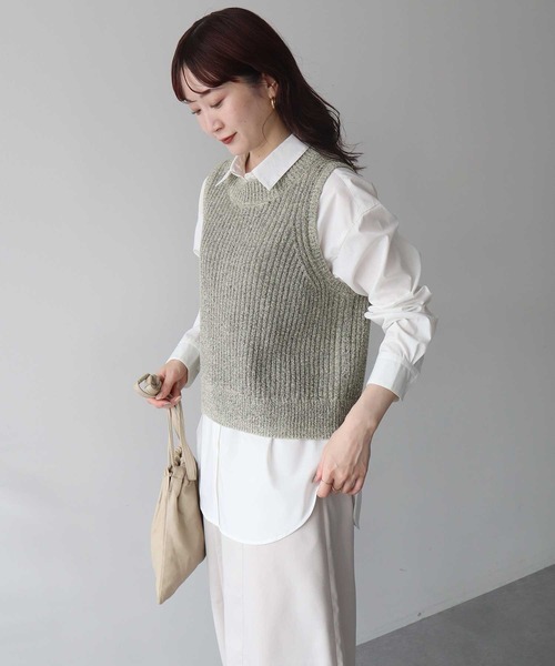 エムズグレィシー❤️ニットベスト CLEA ベスト ジレ シャギーVネックニットベスト レディース : ZOZOTOWN