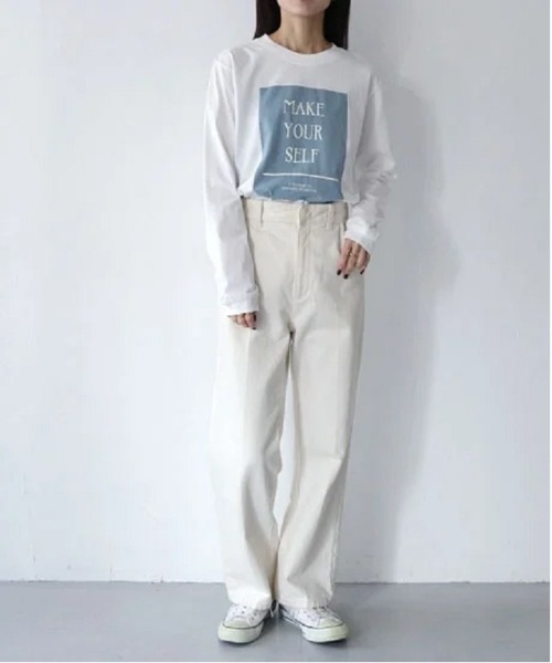 「PREFERIR」 「vingtrois」長袖カットソー MEDIUM ブラウン レディース_画像7