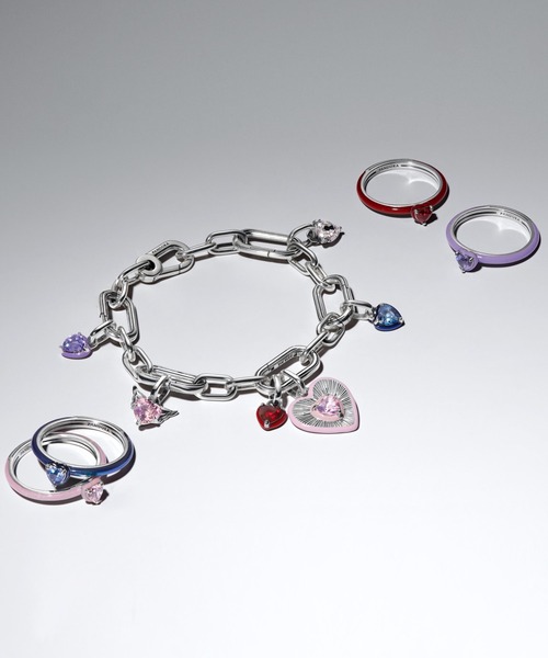 PANDORA（パンドラ） チャーム ピンク ハート メダリオンチャーム