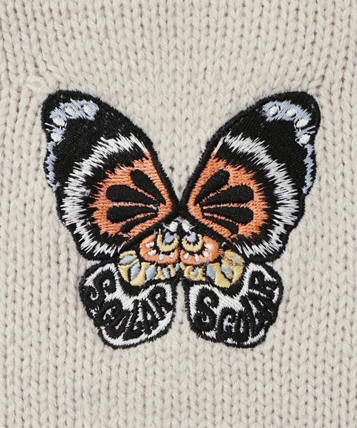 ScoLar（スカラー） カーディガン 蝶刺繍ニットカーディガン