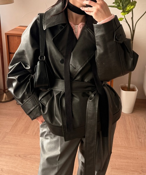 MUHET（ミュエータ） トレンチコート コート belted short trench