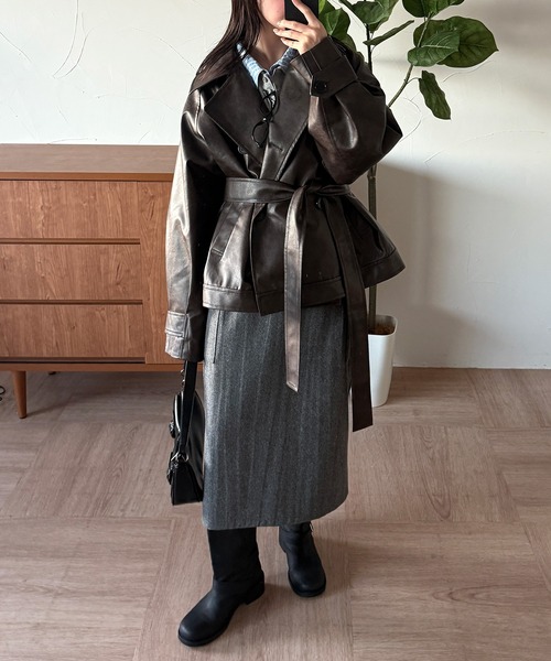MUHET（ミュエータ） トレンチコート コート belted short trench
