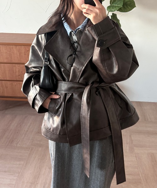 MUHET（ミュエータ） トレンチコート コート belted short trench