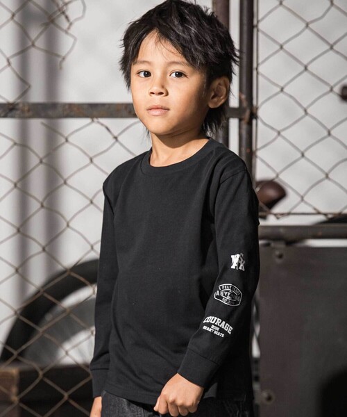 WASK（ワスク） tシャツ アシンメトリー重ね着風BIGミニ裏毛＆ロングT