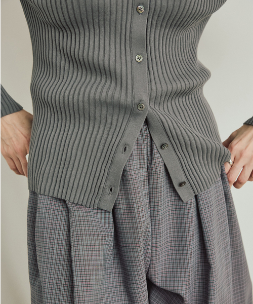 お値引き 新品 イタリア糸 RIB Vネックカーディガン VERMEIL par iena（ヴェルメイユパーイエナ） カーディガン イタリア糸