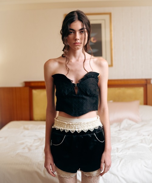 Carmelo パンツ Layered Satin Short Pants / サテンレイヤード
