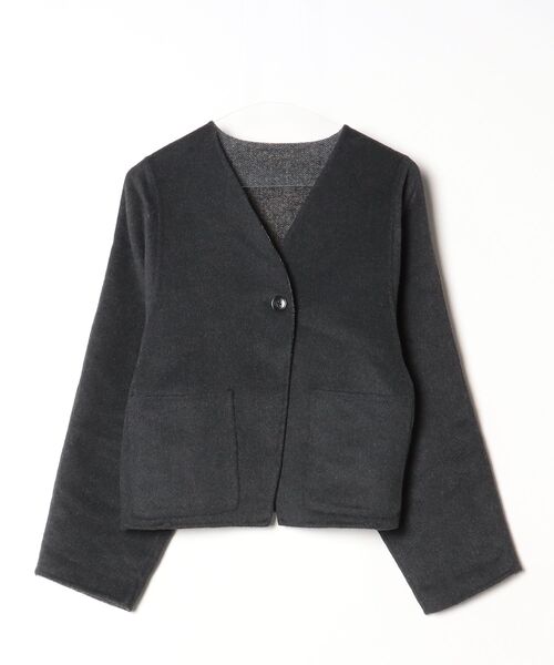 UNITED ARROWS ノーカラージャケット ダークグレー38 MARW UNITED ARROWS（マルゥ ユナイテッドアローズ） ノーカラー