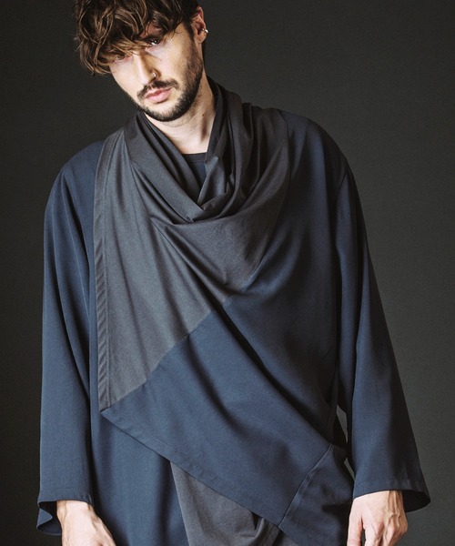 カーディガン 「NO ID.」Back Slit Multi Way Drape Gown / バック スリット マルチ WAY ドレープ ガウン