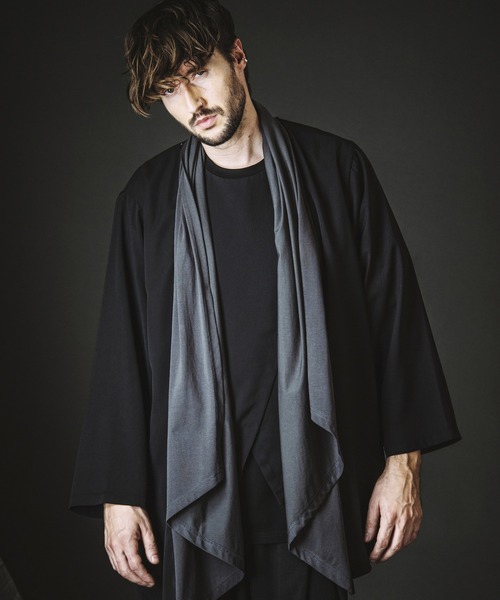no id. バッククロス ロング ドレープ カーディガン lgb NO ID.（ノーアイディー） カーディガン 「NO ID.」Back Slit Multi