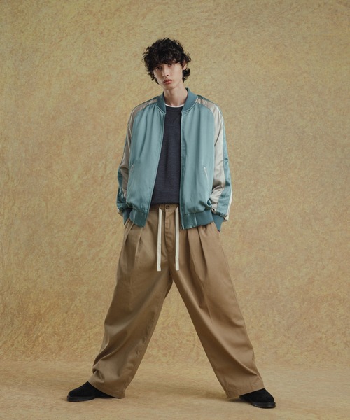 「ADAM ET ROPE'」 スカジャン M ミント メンズの画像
