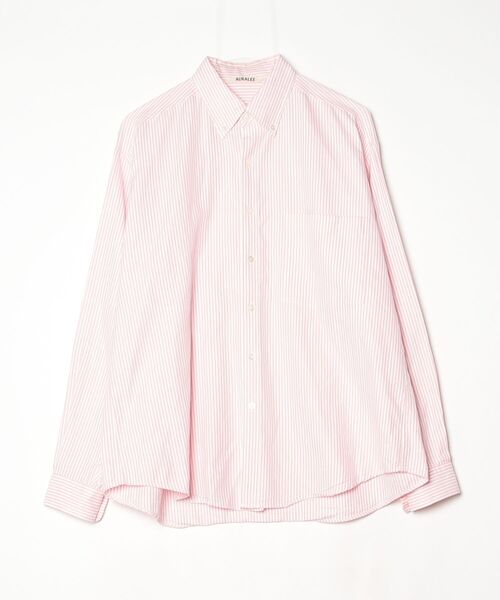 AURALEE（オーラリー） ストライプ柄長袖シャツ 4 ピンク レディース