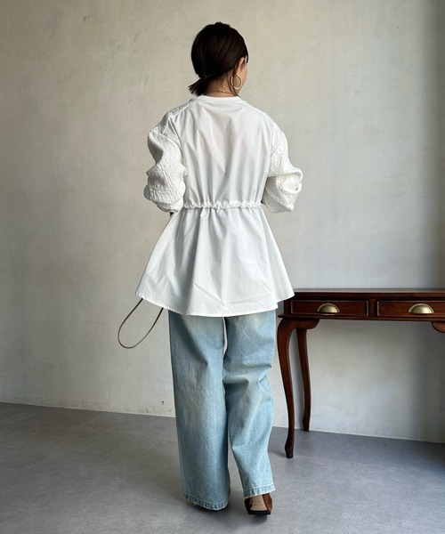 「DouDou」 長袖カットソー FREE オフホワイト レディース_画像4