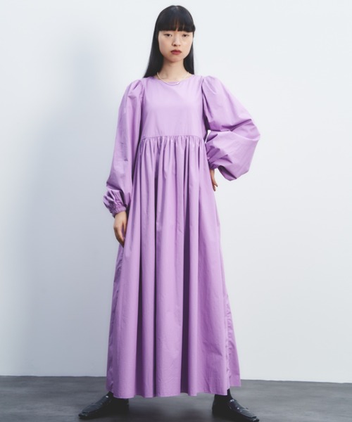 「PERNA」 長袖ワンピース MEDIUM ライトグレー レディースの画像