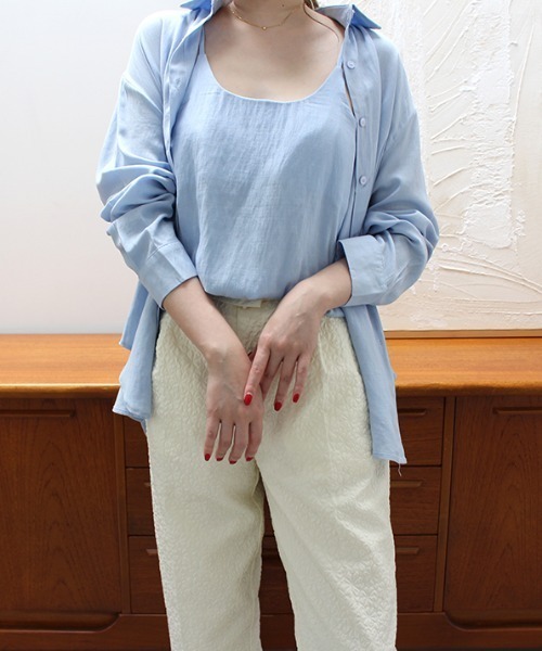 「MODE ROBE」 長袖シャツ FREE ベージュ レディース_画像5