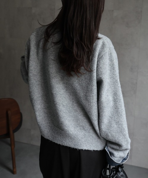「ap retro」 ニットカーディガン FREE グレー レディース_画像6