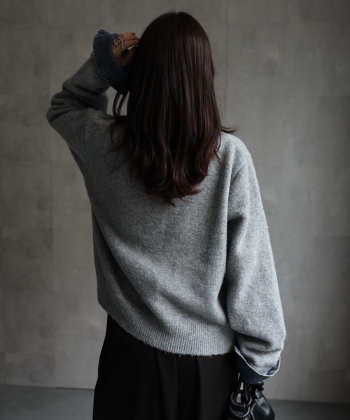 「ap retro」 ニットカーディガン FREE グレー レディース_画像7