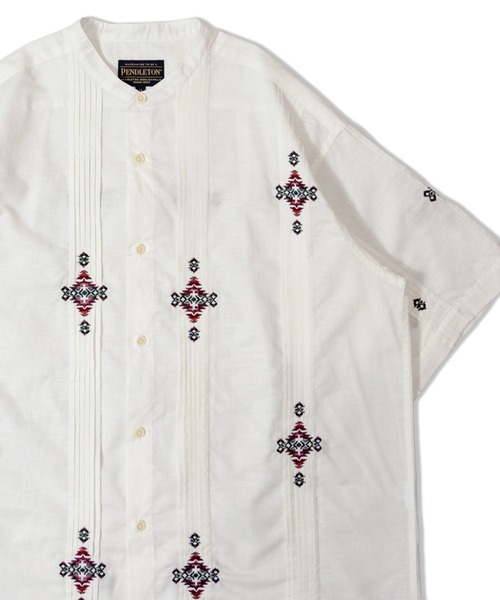 PENDLETON（ペンドルトン） シャツ 半袖 PENDLETON-Band Collar Shirt