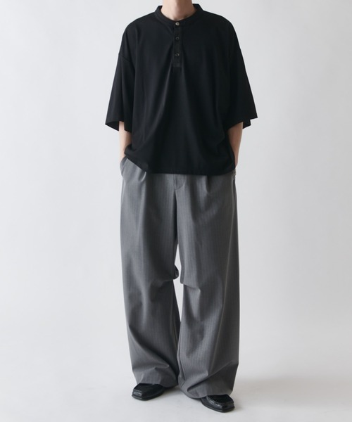 【Lui's】ワイドスラックス Lui's（ルイス） ワイドパンツ スラックス ストライプワイドスラックス