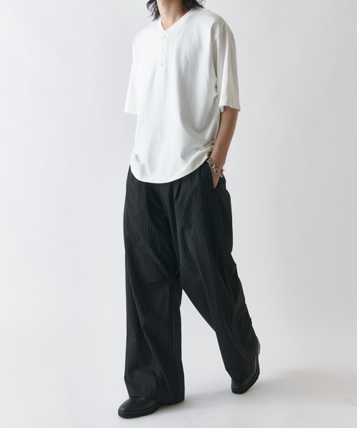Lui's（ルイス） ワイドパンツ スラックス ストライプワイドスラックス