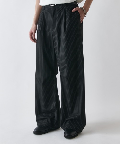 Lui's（ルイス） ワイドパンツ スラックス ストライプワイドスラックス