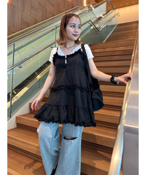 「JUMELLE」 キャミソールワンピース FREE ブラック レディース_画像6