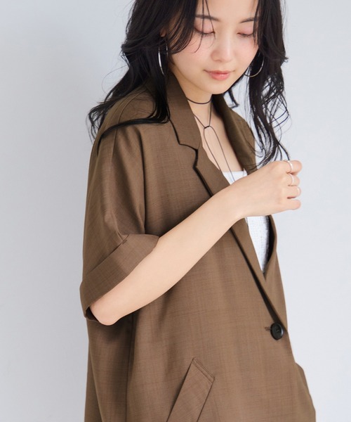 ジャケット テーラードジャケット Light Airyシングルドルマンサマージャケット/UVケア・接触冷感・吸水速乾 レディースの画像