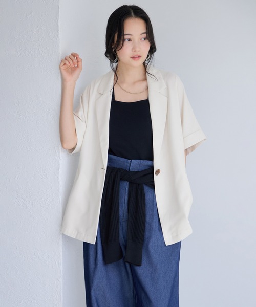 ジャケット テーラードジャケット Light Airyシングルドルマンサマージャケット/UVケア・接触冷感・吸水速乾 レディースの画像