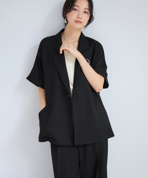 ジャケット テーラードジャケット Light Airyシングルドルマンサマージャケット/UVケア・接触冷感・吸水速乾 レディースの画像