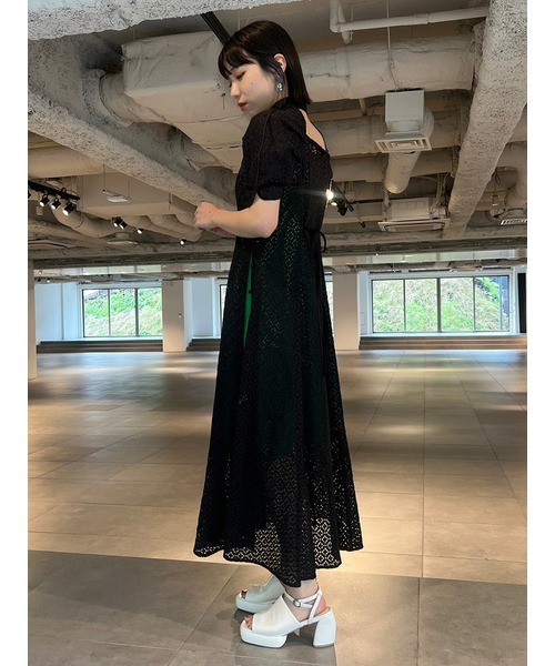 LILY BROWN（リリーブラウン） 半袖ワンピース 0 ブラック レディース