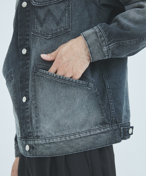 「Wrangler」 デニムジャケット MEDIUM ブラック メンズの画像