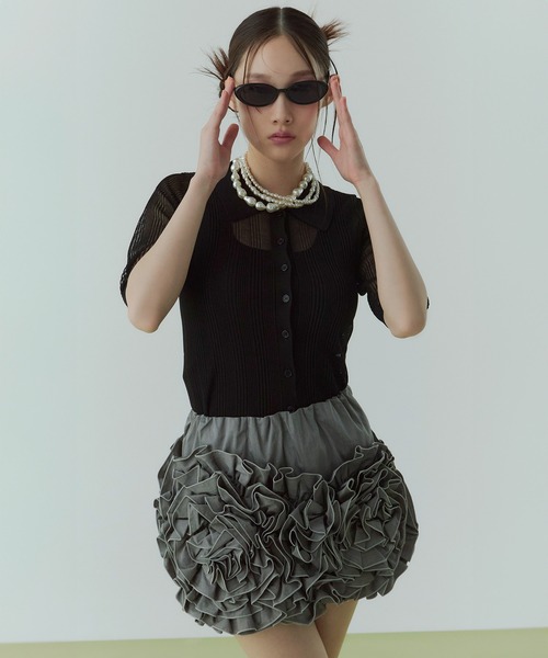 「EIMY ISTOIRE」 ミニスカート F グレー レディース_画像4