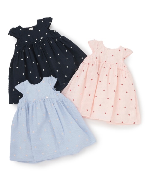 petit main ワンピース ハート刺しゅうワンピース キッズ 子供服