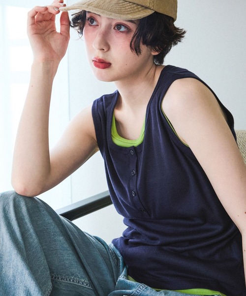 ERIKO KATORI ランジェリータンクトップ niko and…（ニコアンド） タンクトップ ノースリーブ アソートヘンリー