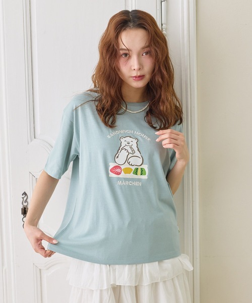 tシャツ 半袖 「サンドイッチハウスメルヘン」サガラ刺繍メルるん