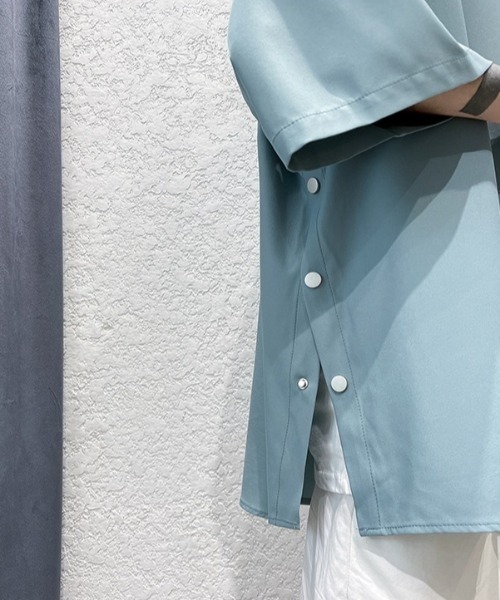 「CREARE -LINO-」 7分袖シャツ LARGE ライトブルー メンズ_画像8
