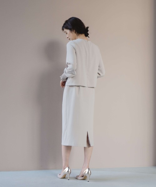 「kaene」 長袖ワンピース 34 ベージュ レディース_画像6