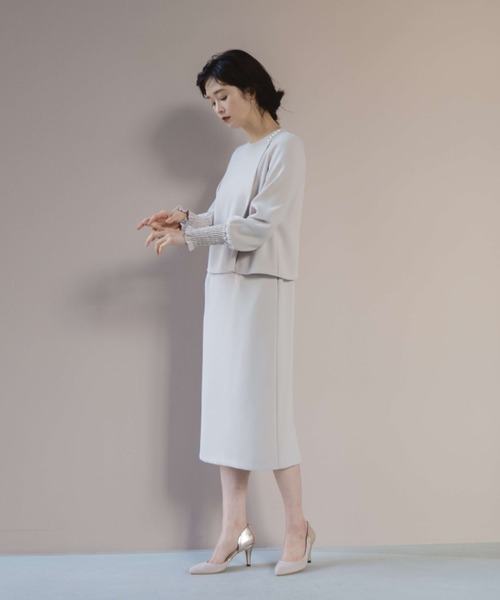 「kaene」 長袖ワンピース 34 ベージュ レディース_画像7