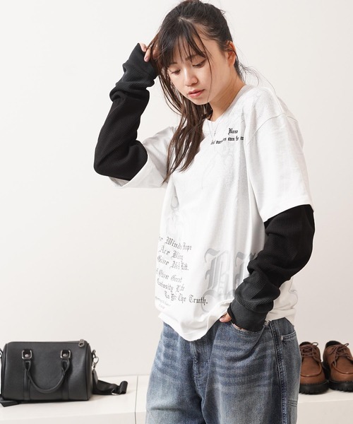 tシャツ トライバル柄 レイヤードロンTee / Tribal Graphic Layered