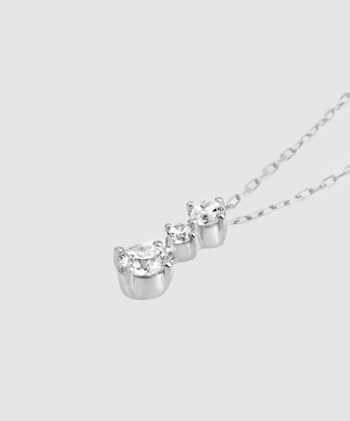 4℃ ネックレス K10ホワイトゴールドネックレス レディース