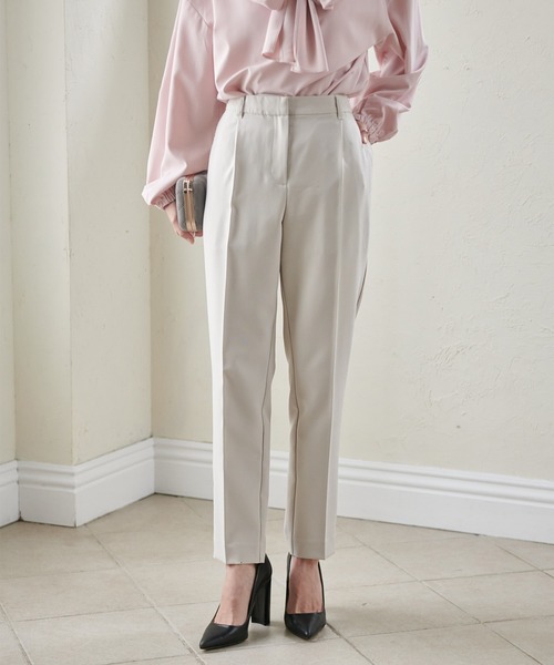 RANAN（ラナン） スラックス パンツ ウォッシャブル タックテーパード