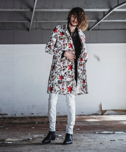 高級★イタリア製★ETRO　ノーカラーコート　スプリング　花柄　40 高級☆イタリア製☆ETRO ノーカラーコート スプリング 花柄 40 【公式