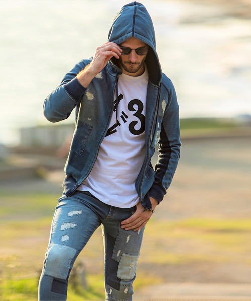 カジュアル パーカー Paypayモール店 通販 Paypayモール 1piu1uguale3 Relax ウノピゥウノウグァーレトレ ダメージ