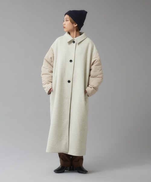 NOMINE（ノミネ） ステンカラーコート コート 袖キルティングステン