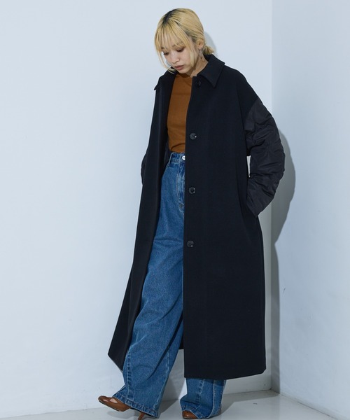 NOMINE（ノミネ） ステンカラーコート コート 袖キルティングステン