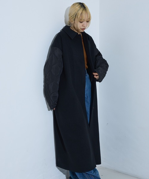 NOMINE（ノミネ） ステンカラーコート コート 袖キルティングステン